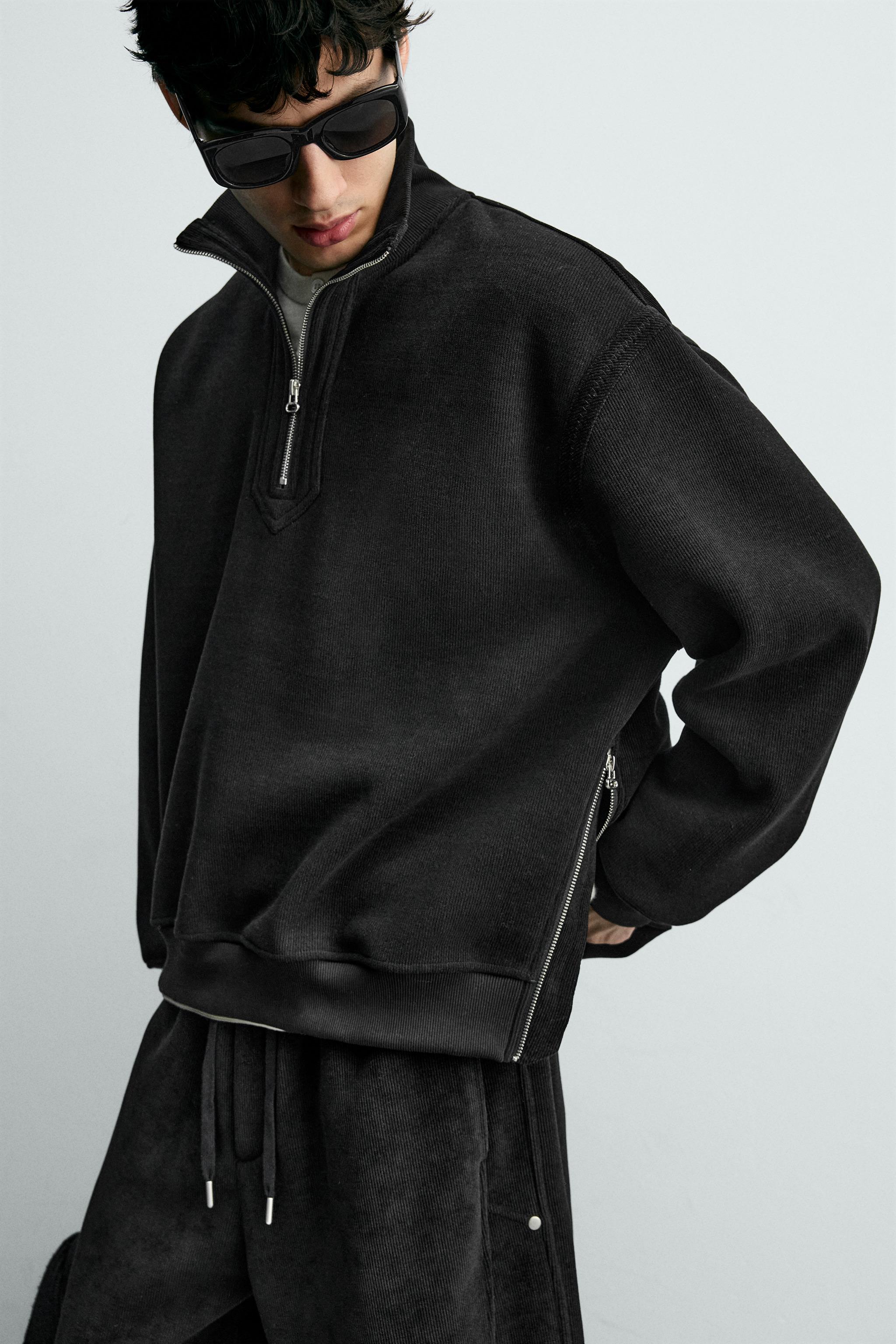 SWEAT COL ZIPPÉ EN CORDUROY